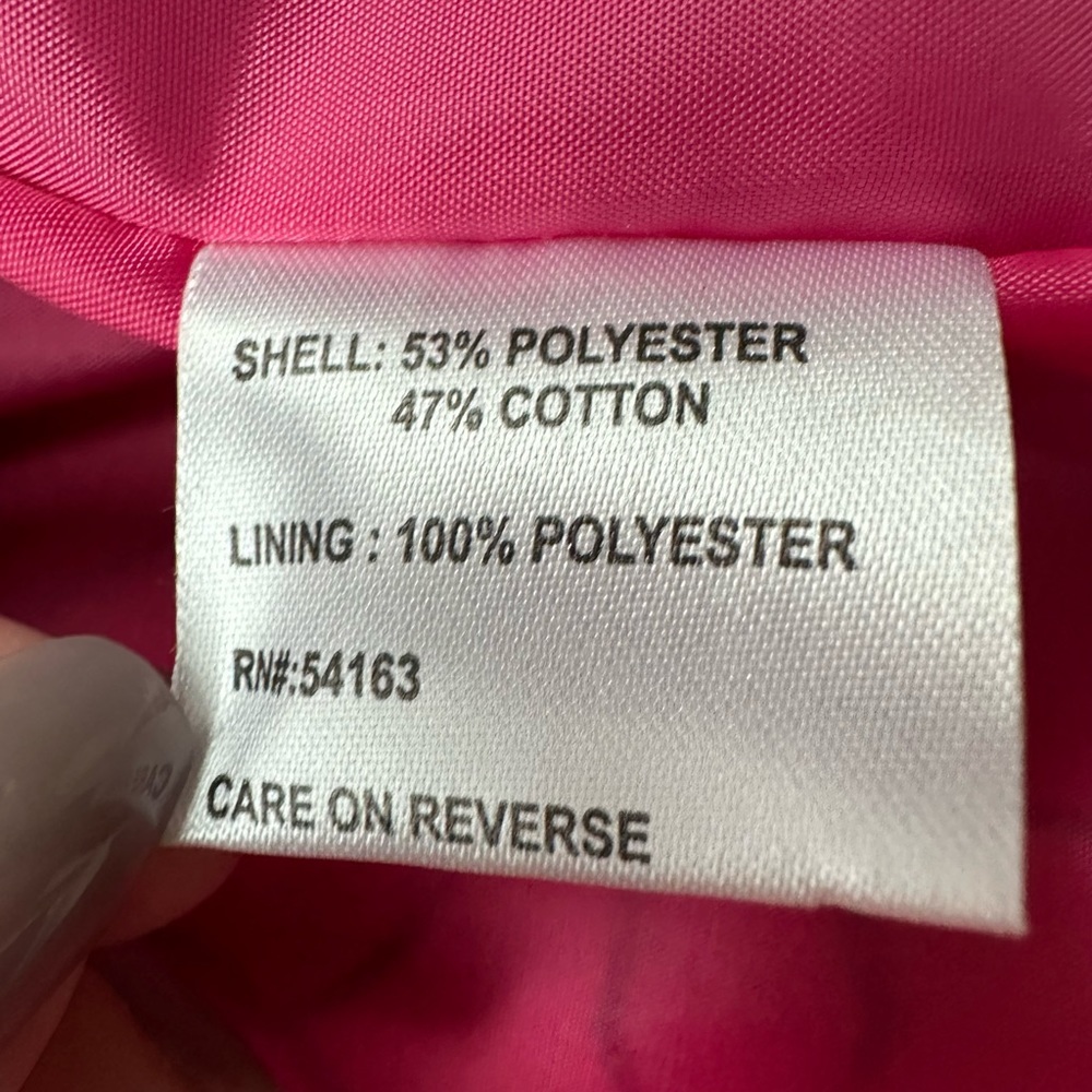 Calvin Klein Geometric Circles Button Front Coat Lined in Pink Size Medium - Picture 12 of 14
